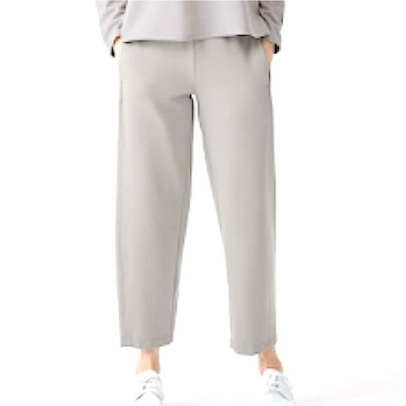 Eileen Fisher $218 Washable Flex Ponte Ankle Lantern Pants gray Small new - Picture 1 of 10